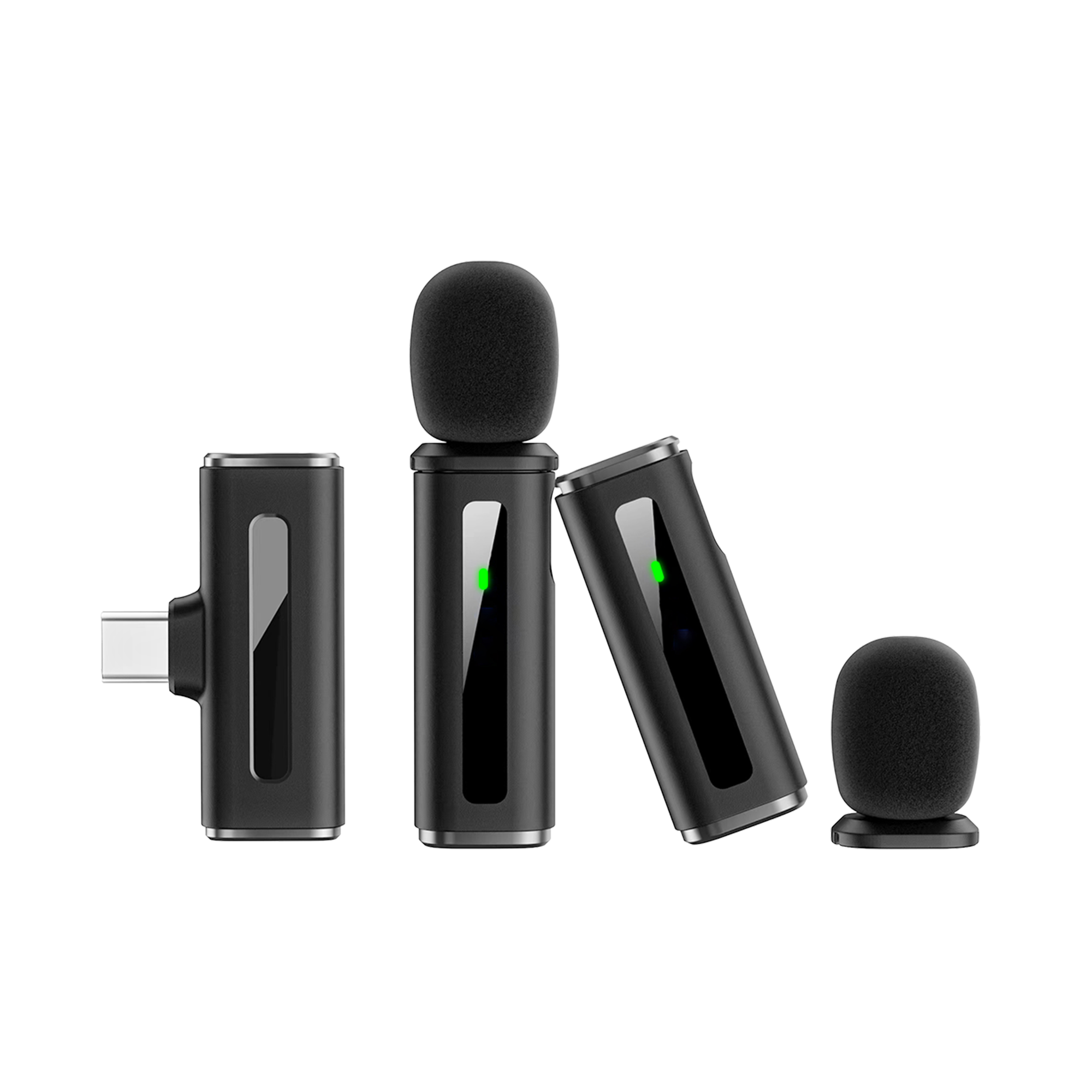 Digitek (DWM 014) Wireless Microphone System with Type-C Connector, 2 Transmitters & 1 Receiver, 40m Range, Noise Cancellation, 7H Battery, 2.4GHz Low Latency Mic, Ideal for vloggers & creators