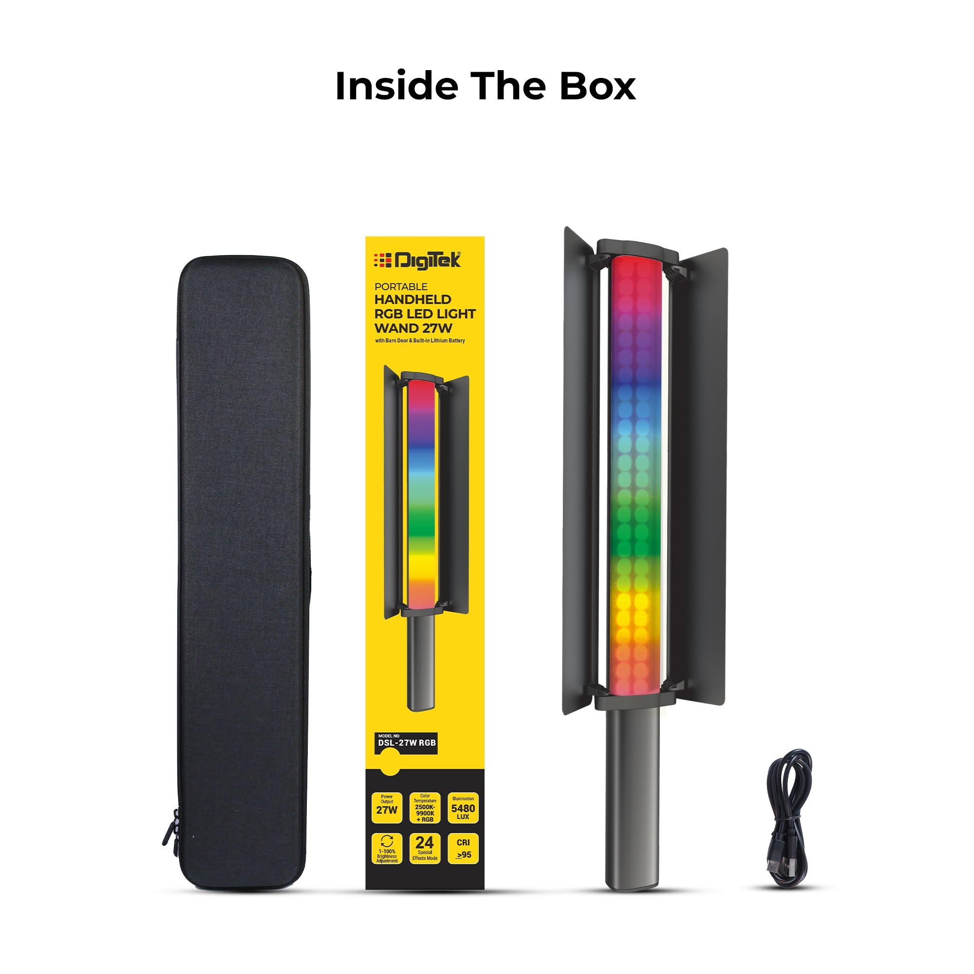 Digitek (DSL 27W RGB) Portable 27W Handheld RGB LED Light Wand