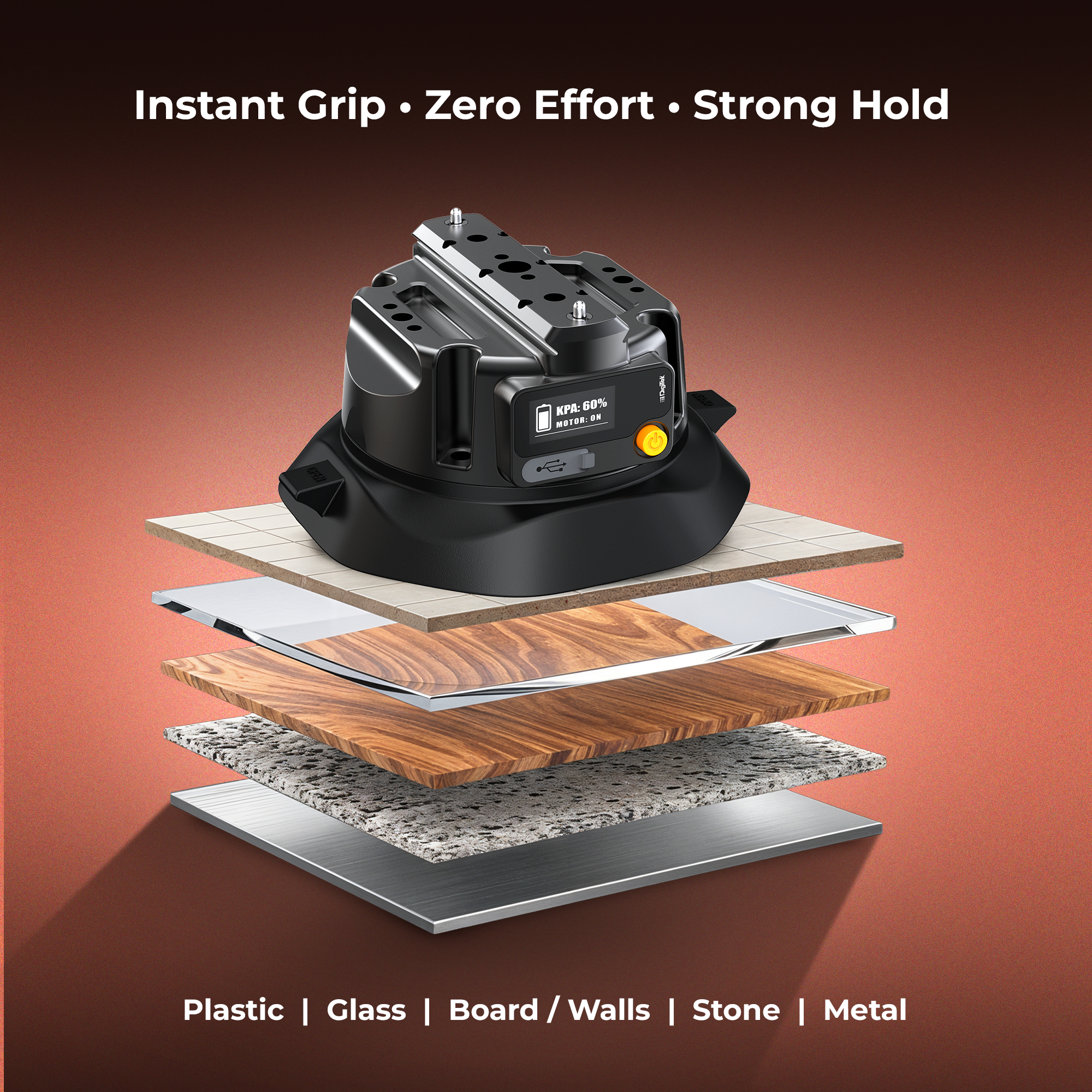 Digitek (DSC 45 IN) Electric Aluminum Alloy Vacuum Suction Cup for Cars & Indoor Shoots