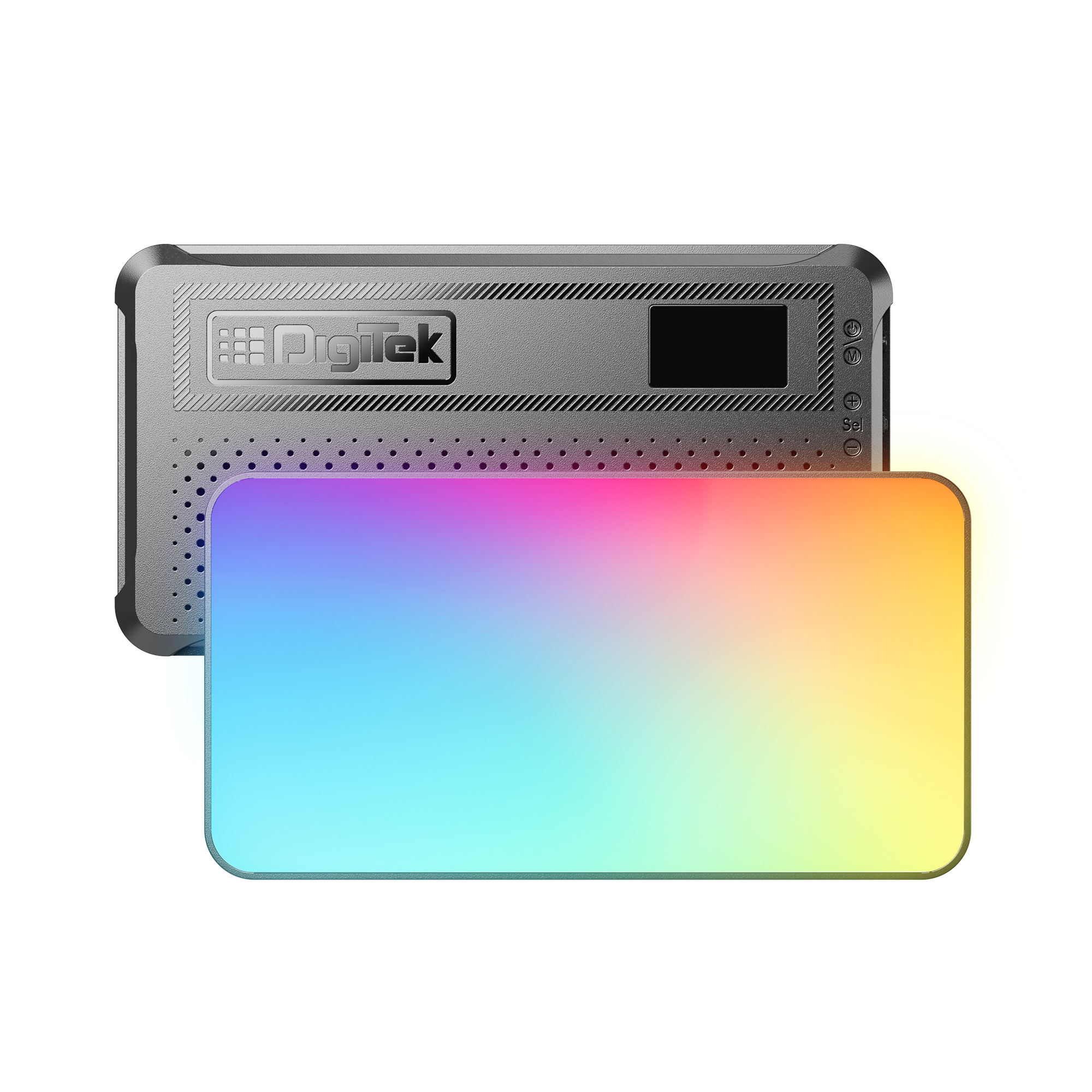 Digitek (LED-D130 RGB) 12W Portable Video LED Light, 130pcs LED with 2500K±9900K, Built-in 4000mAh Battery, 21 FX Modes, HSI 360°, 0-100% Brightness Control, 1/4" Screw Mount, For Photo & Videography