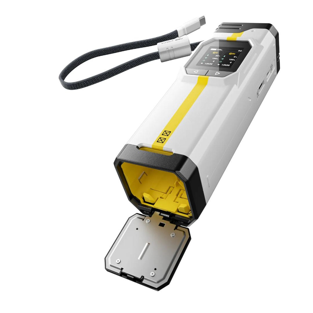 Digitek DPB-20000 MS PD Power Bank Cum Charger for Sony FZ100 Batteries, 20000mAh (74Wh), 100W USB-C PD Fast Charging, Dual Battery Charging, 1.54" HD Display, Built-in Cable, Portable Camera Battery Charger