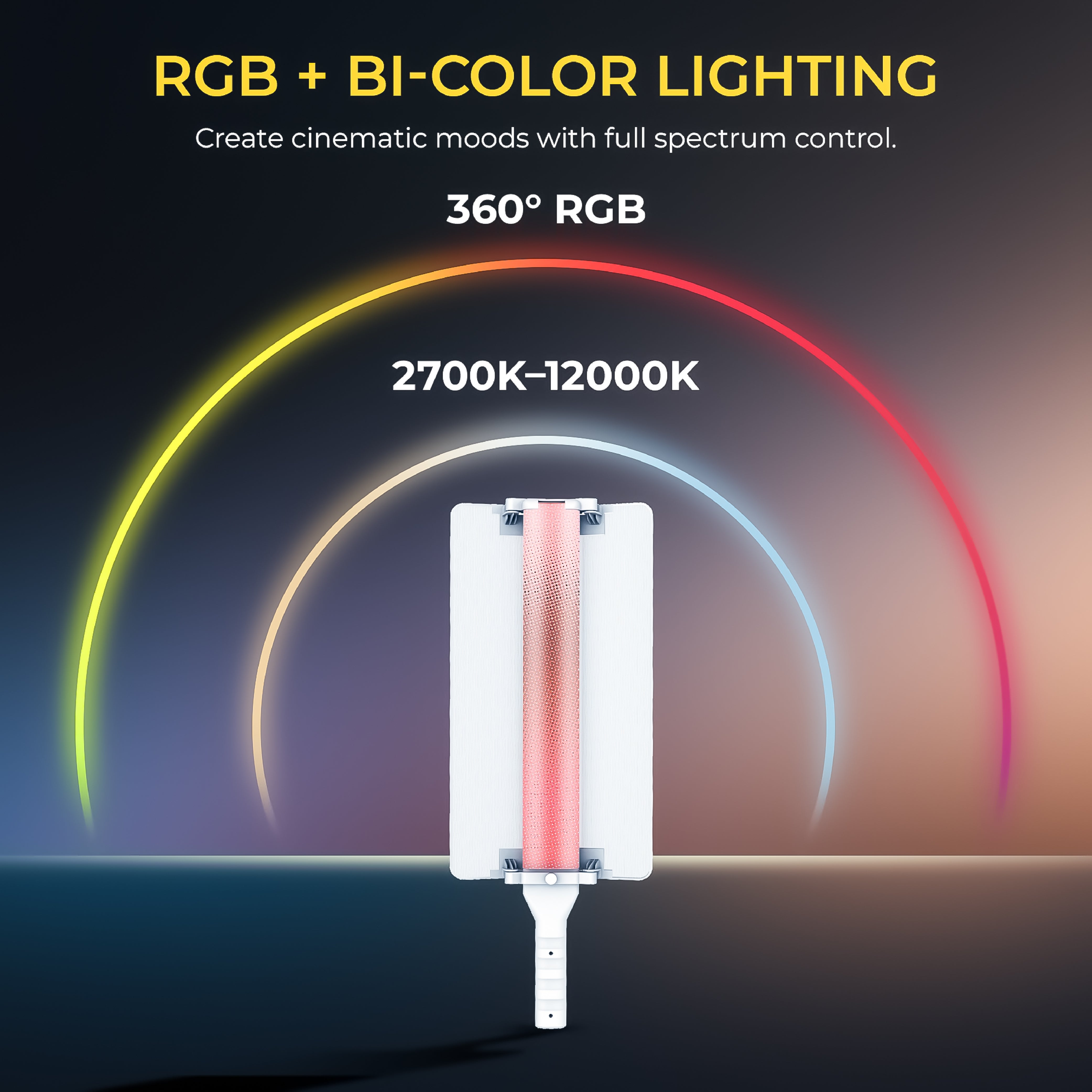 DIGITEK (DSL-25W RGB) Stick Light Portable Handheld RGB LED Light Wand with Barn Door & Remote Control, Color Temp 2700-12000K + RGB, 39 Special Lighting Effects & Carry Bag