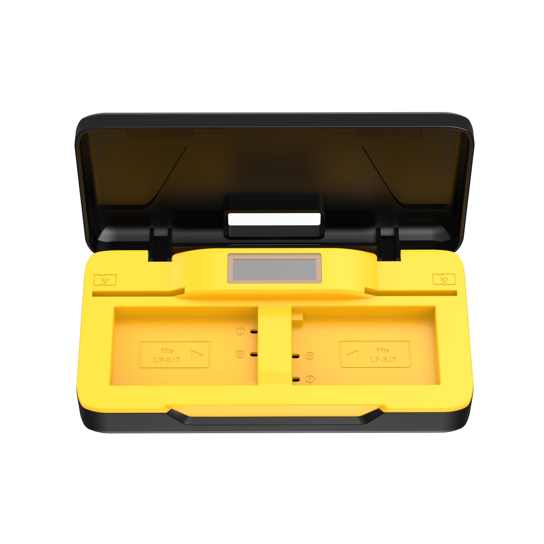 Digitek (DUC-022 LP E17) Dual Battery Charger for LP-E17 Batteries & SD Card Holder with Power Bank Function, USB-A Output, LCD Display, Protective Case & Intuitive Operation