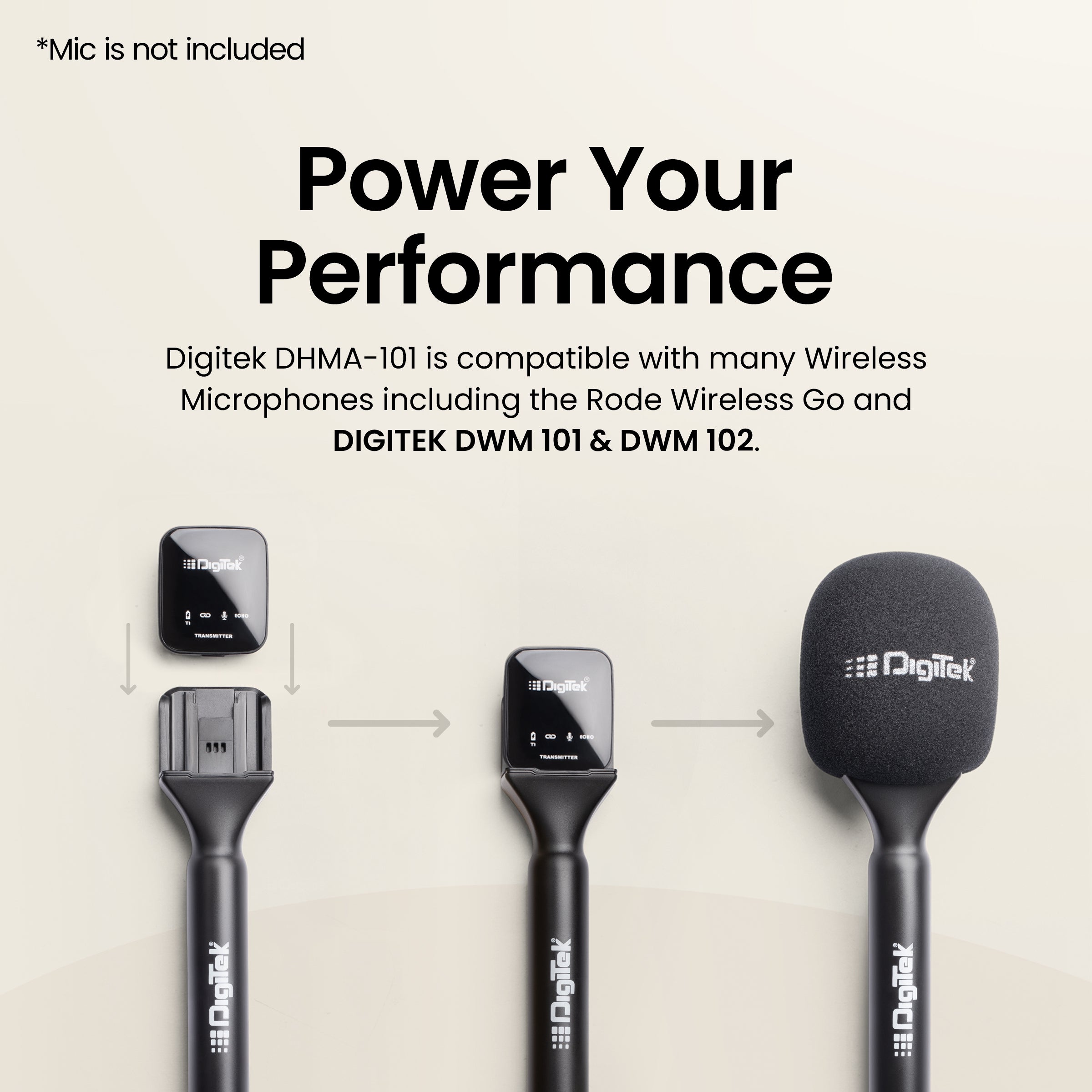Digitek (DHMA 101) Interview Adapter Compatible with DWM 101 & Other Wireless GO Trensmitter DHMA-101 Includes a Foam Windshield to Reduce Wind Noise