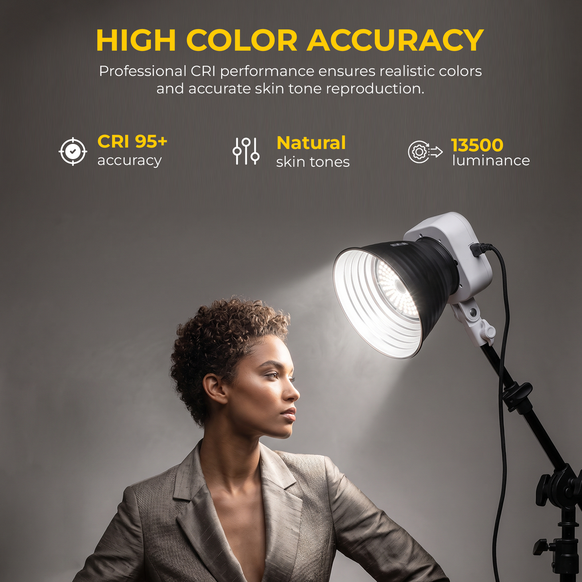 Digitek Lite DCL-150 W Combo Bi-Color COB LED Video Light, 150W Continuous Studio Light, 2700K-6500K, CRI 95+, Bowens Mount, App Control, Reflector for Photography, Videography & Live Streaming