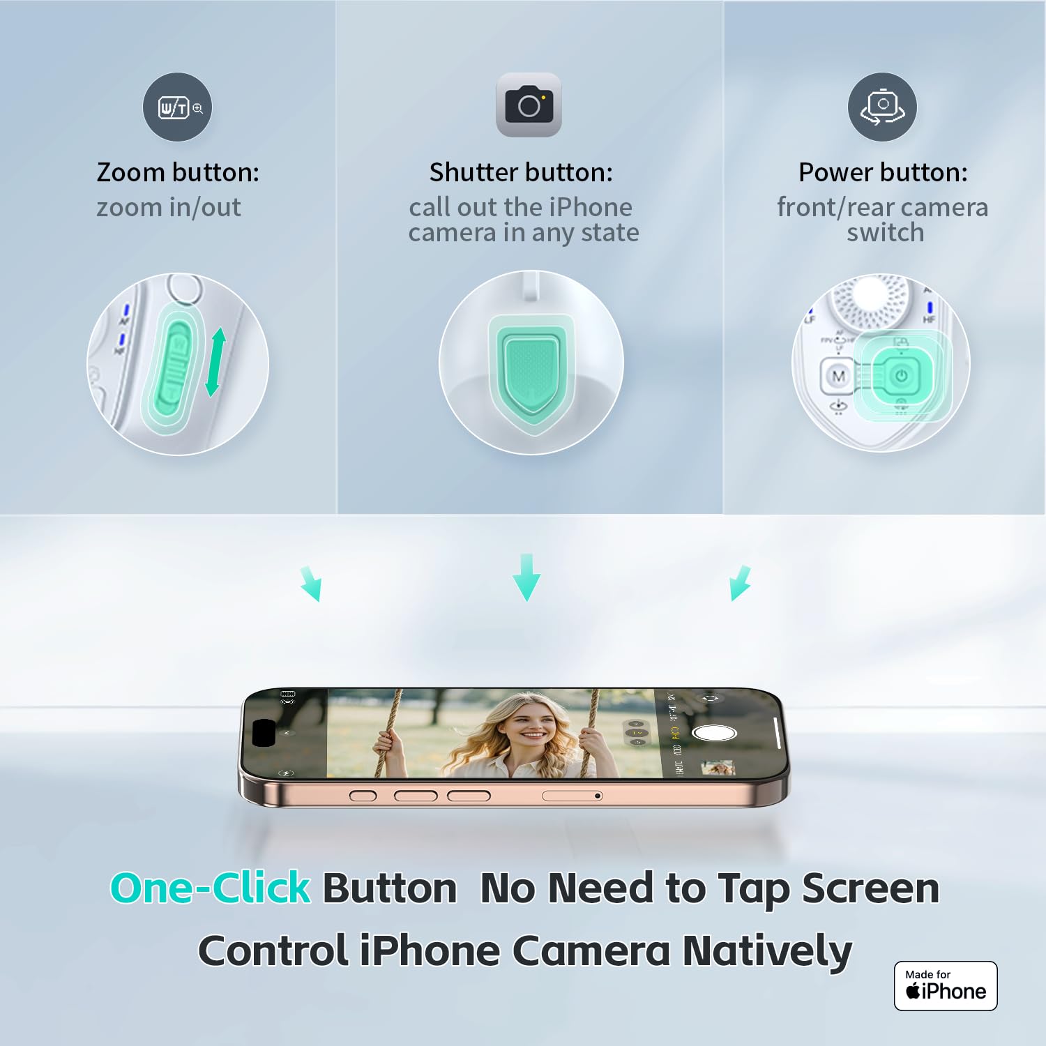 Gimbal Stabilizer for iPhone, COMITOK Cell Phone Gimbal Stabilizer with 360 Degree Smart Tracking for Video Recording and Filming, NFC Fast Pair and Magnetic Design for iPhone 16 15 Pro Max