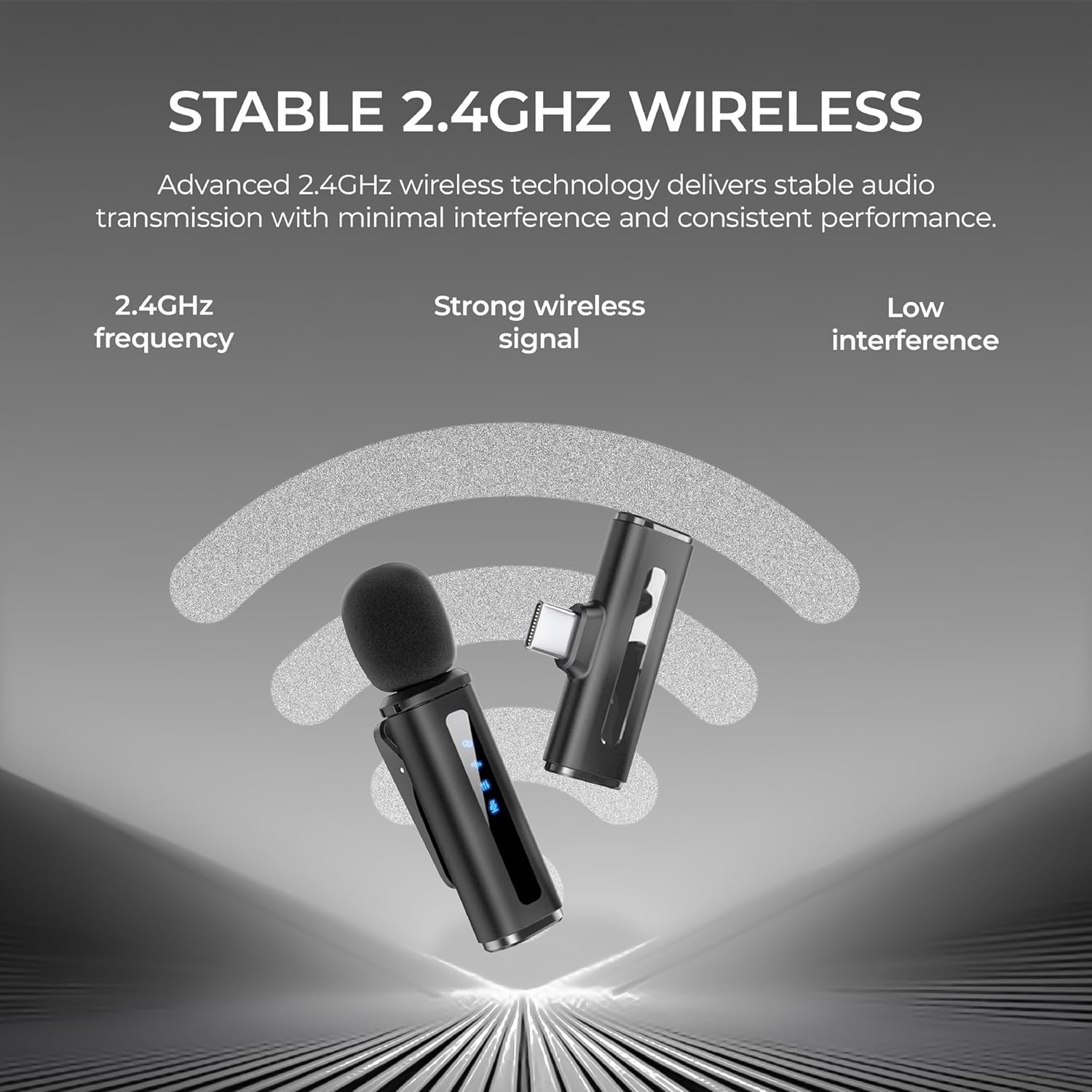 Digitek (DWM 010) Wireless Microphone System with Type-C Connector, 1 Transmitters & 1 Receiver, 40m Range, Noise Cancellation, 7H Battery, 2.4GHz Low Latency Mic, Ideal for Vloggers & Creators