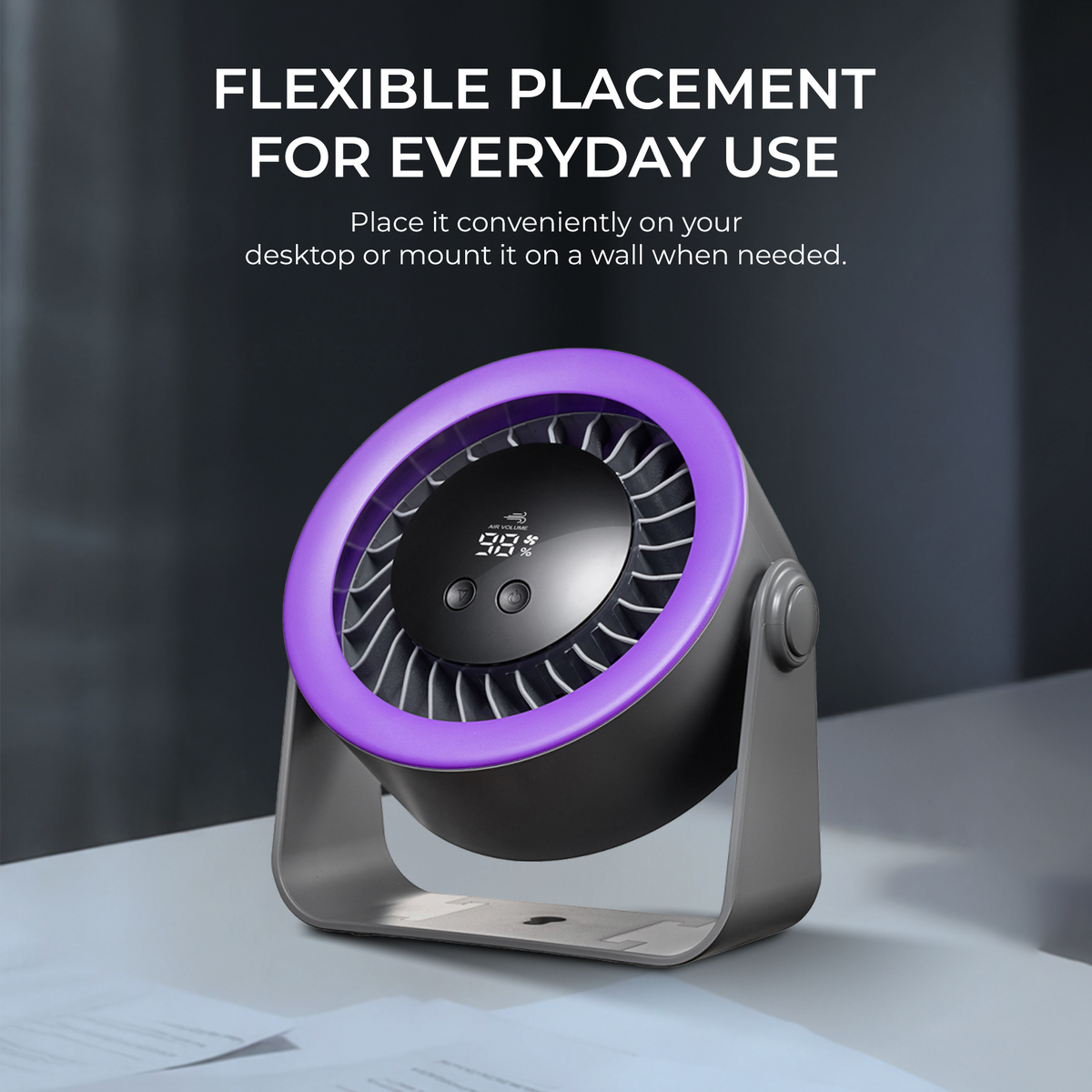 Digitek DPF-01 Portable Rechargeable Desk Fan, 5 Speed Levels, 360° Adjustable Airflow, 2000mAh Battery, Type-C Fast Charging, LED Battery Indicator, Compact USB Fan for Home, Office & Travel