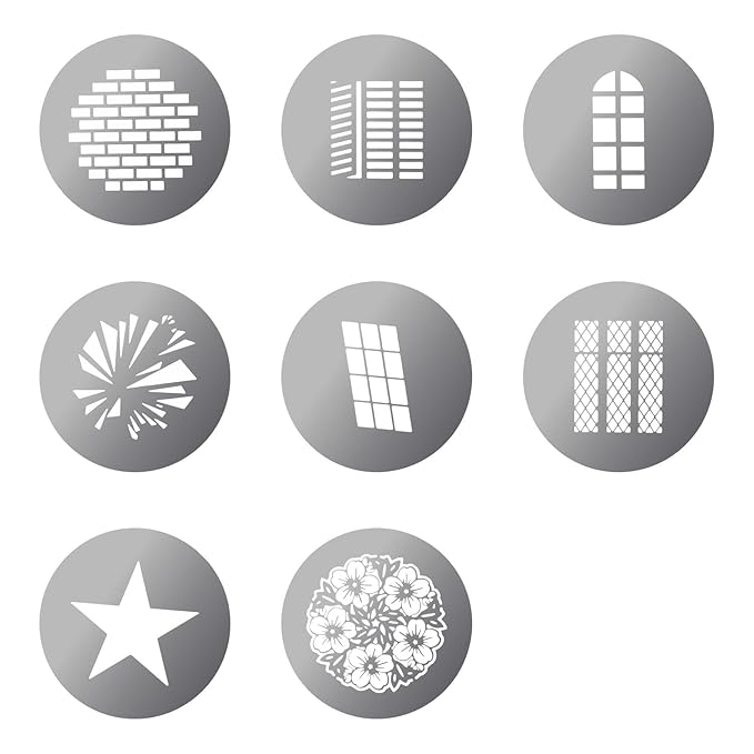 Digitek (DGS 002) Stainless Steel GOBO Pattern Kit with 8 Creative Pattern Effect for Optical Snoot