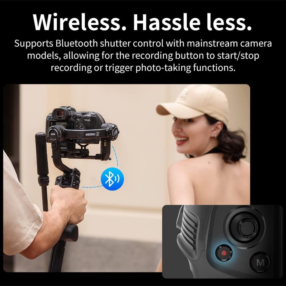 ZHIYUN Weebill 3S Combo 3-Axis Gimbal Stabilizer for DSLR and Mirrorless Camera Compatible with Sony Nikon Canon Panasonic Lumix Extendable Sling Grip Integrated Fill Light Pd Fast Charge-Multicolor