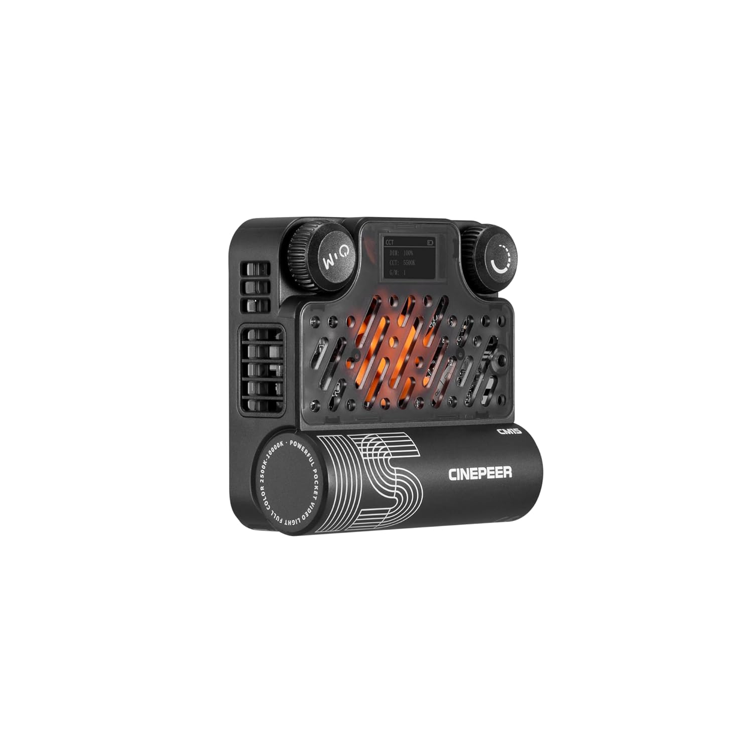 ZHIYUN CINEPEER CM15 15W RGB Video Light Selfie Light 360° Full Color Camera Light with Cold Shoe 2600mAh CRI 94+ 2500k~10000k Rechargeable Portable Outdoor Photography Lighting Fill Handheld Light