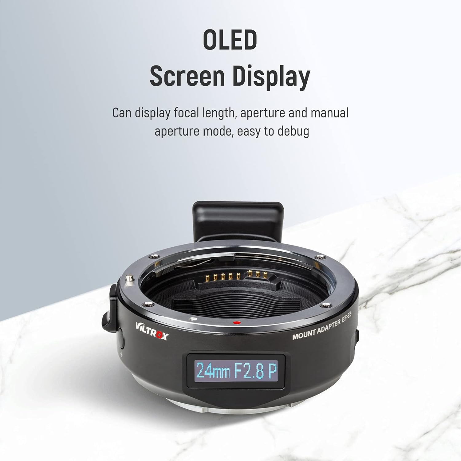 VILTROX EF-E5 Lens Adapter for Sony E Mount, OLED Display Auto Focus Lens Mount Ring Compatible with Canon EOS EF EF-S Lens to Sony E Mount a7r iv a7 iv a7 iii a7r iii a6500, Black