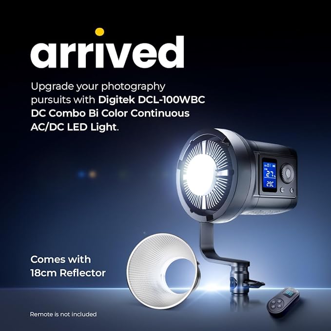 Digitek DCL-100WBC DC Combo Bi Color Continuous AC/DC LED Light DCL-lOOWBC DC Combo with 18 CM Reflector