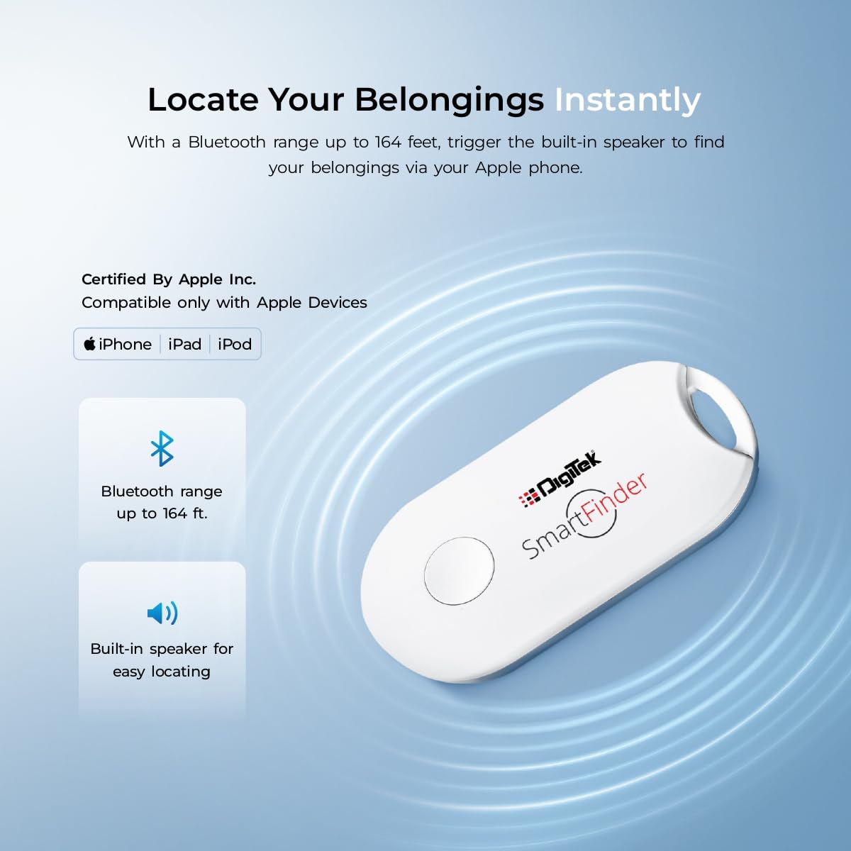 Digitek SmartFinder(DSF 001) Wireless Bluetooth Anti-Lost Anti-Theft Alarm Device Tracker Work with iOS Devices.