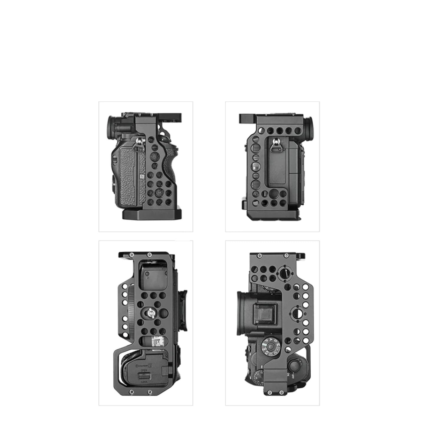 Digitek Camera Cage A7R2/R3/M3/M2/A9 Compatible with Sony A7R2 /A7R3 /A9 /A7M3 /A73 /A72 /A7M2 | Aluminum Form-Fitted Cage with HDMI Cable Clamp & Quick Tripod Mounting - Digitek