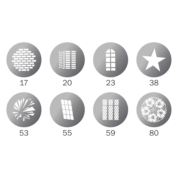 Digitek (DGS 002) Stainless Steel GOBO Pattern Kit with 8 Creative Pattern Effect for Optical Snoot