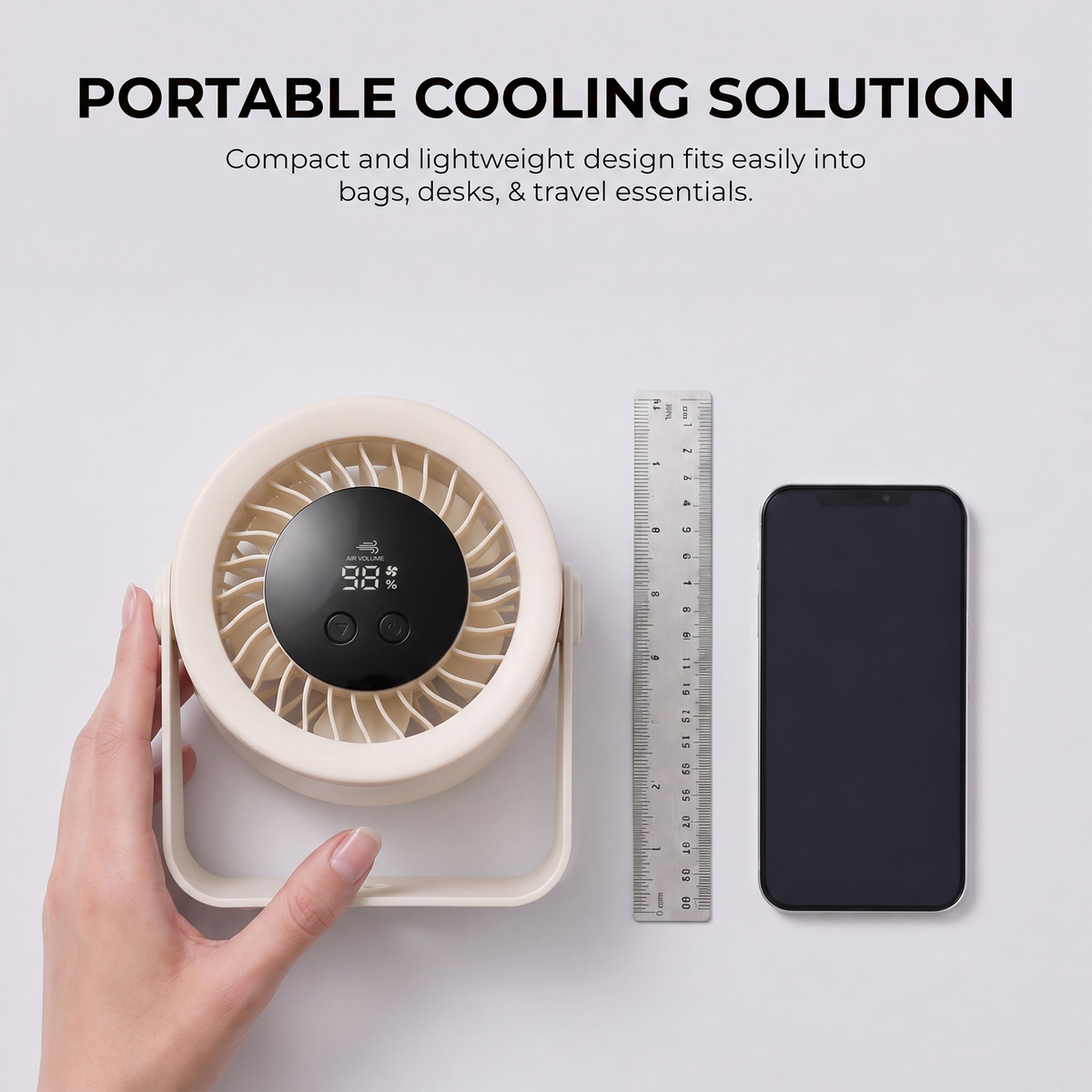 Digitek DPF-01 Portable Rechargeable Desk Fan, 5 Speed Levels, 360° Adjustable Airflow, 2000mAh Battery, Type-C Fast Charging, LED Battery Indicator, Compact USB Fan for Home, Office & Travel