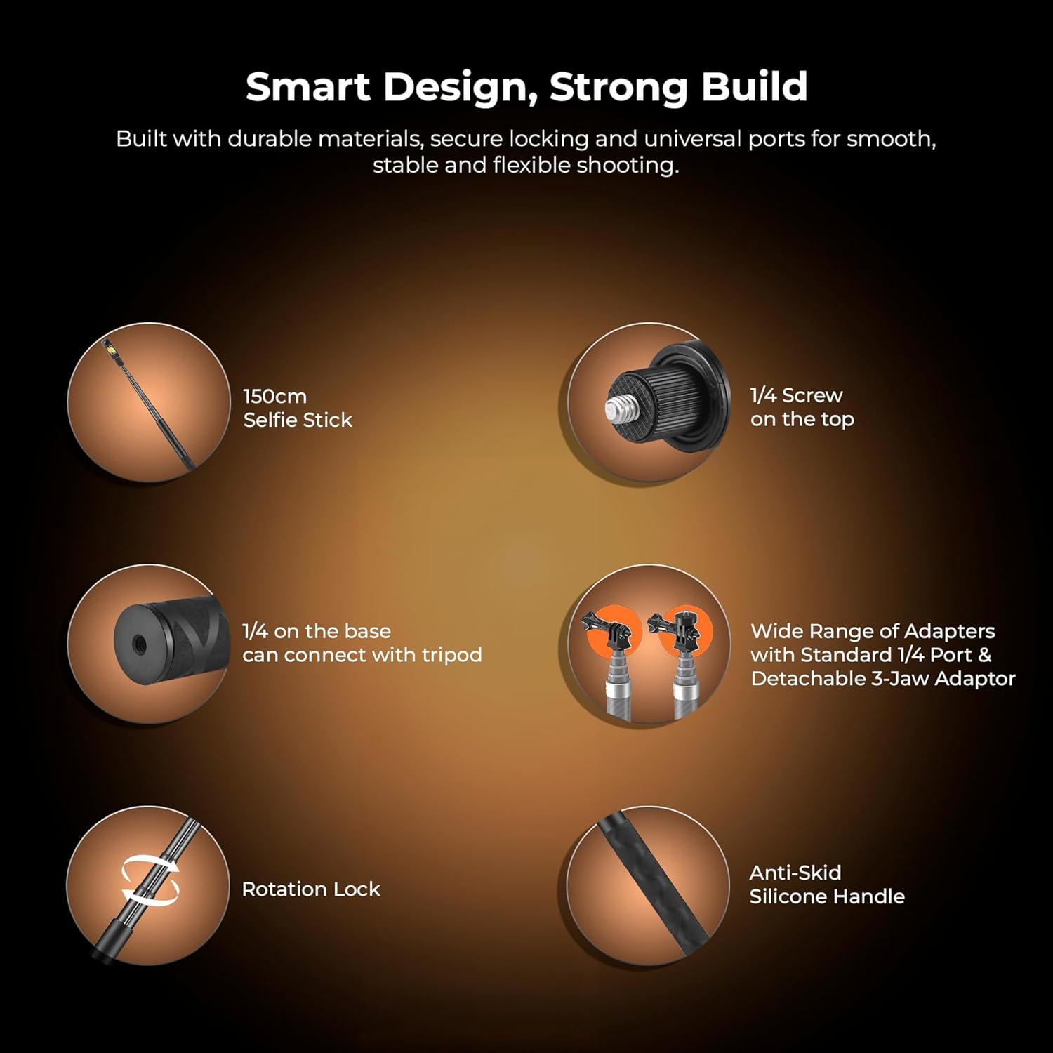 Digitek (DTR 650 IS) Aluminum Alloy 2 Meter Invisible Stick for GoPro Hero 11/10/9/8/7/6/5, Insta360 One X2/X3/X4/RS/Go 2, DJI Action 2/3 Cameras