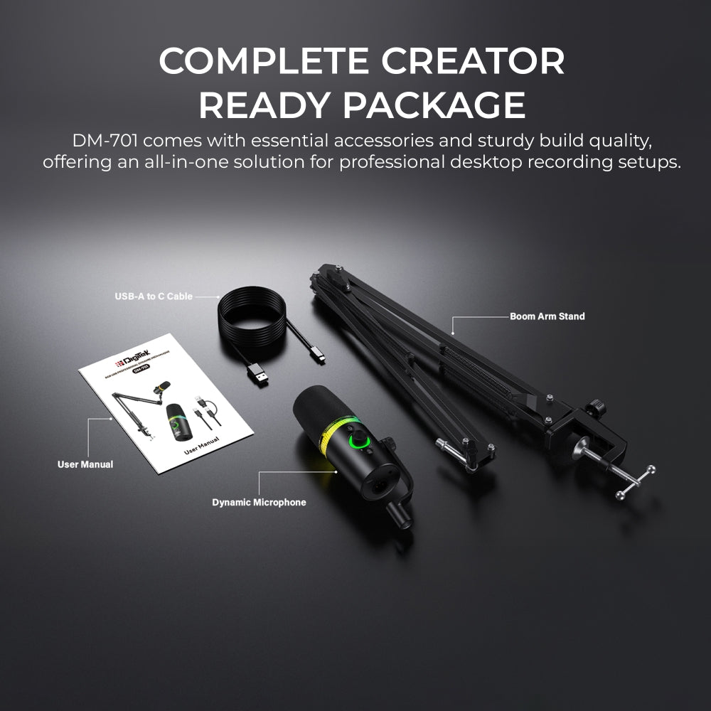 Digitek (DM 701) RGB USB Professional Dynamic Podcast Microphone
