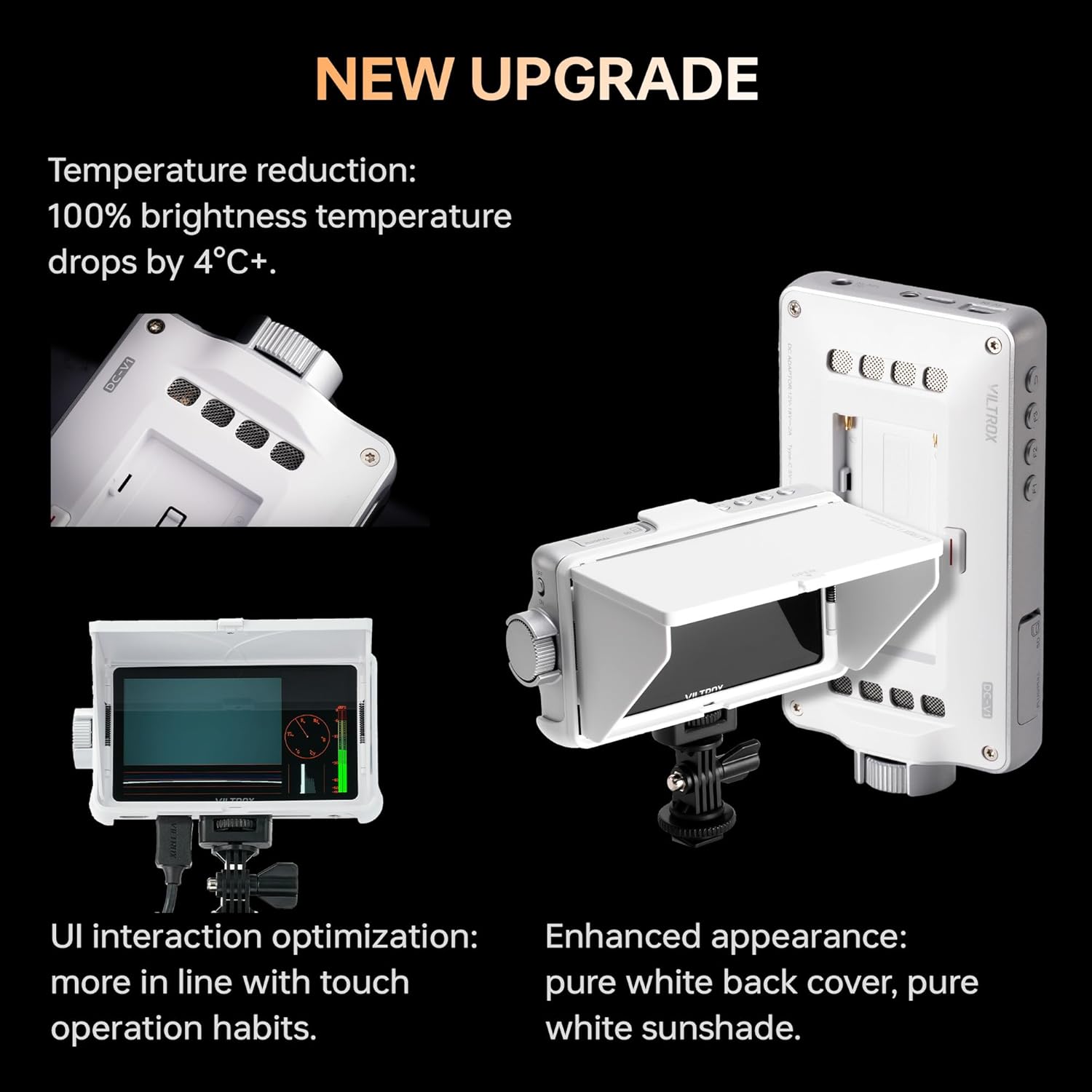 VILTROX DC-V1 Camera Field Monitor, Touch Screen Camera Monitor with 4K HDMI Input/Output