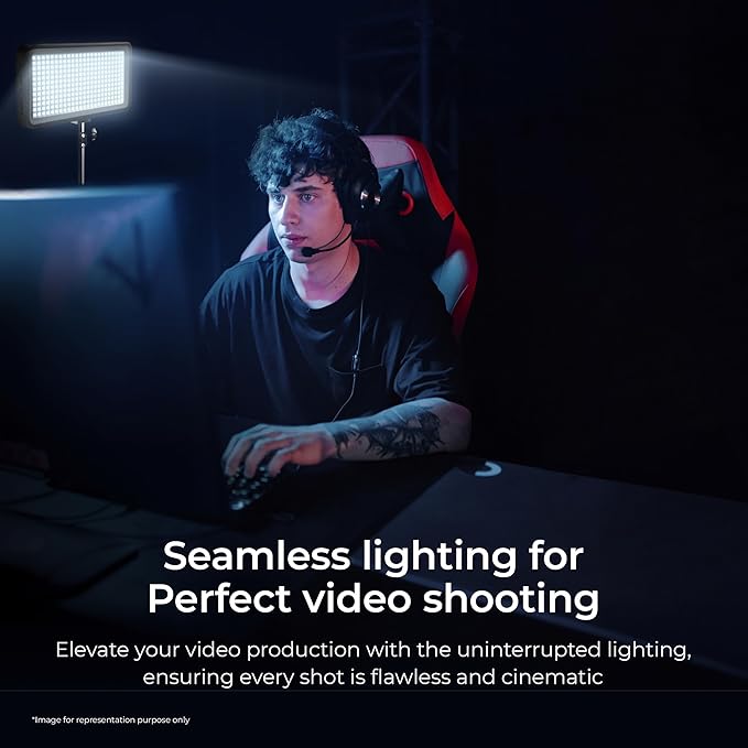 Digitek (LED-D300) Ultra Slim Portable Professional LED Video Light Multi Scene Lightening & Colour Temperature & Brightness Control, For Photo & Videography (Battery Not Included)