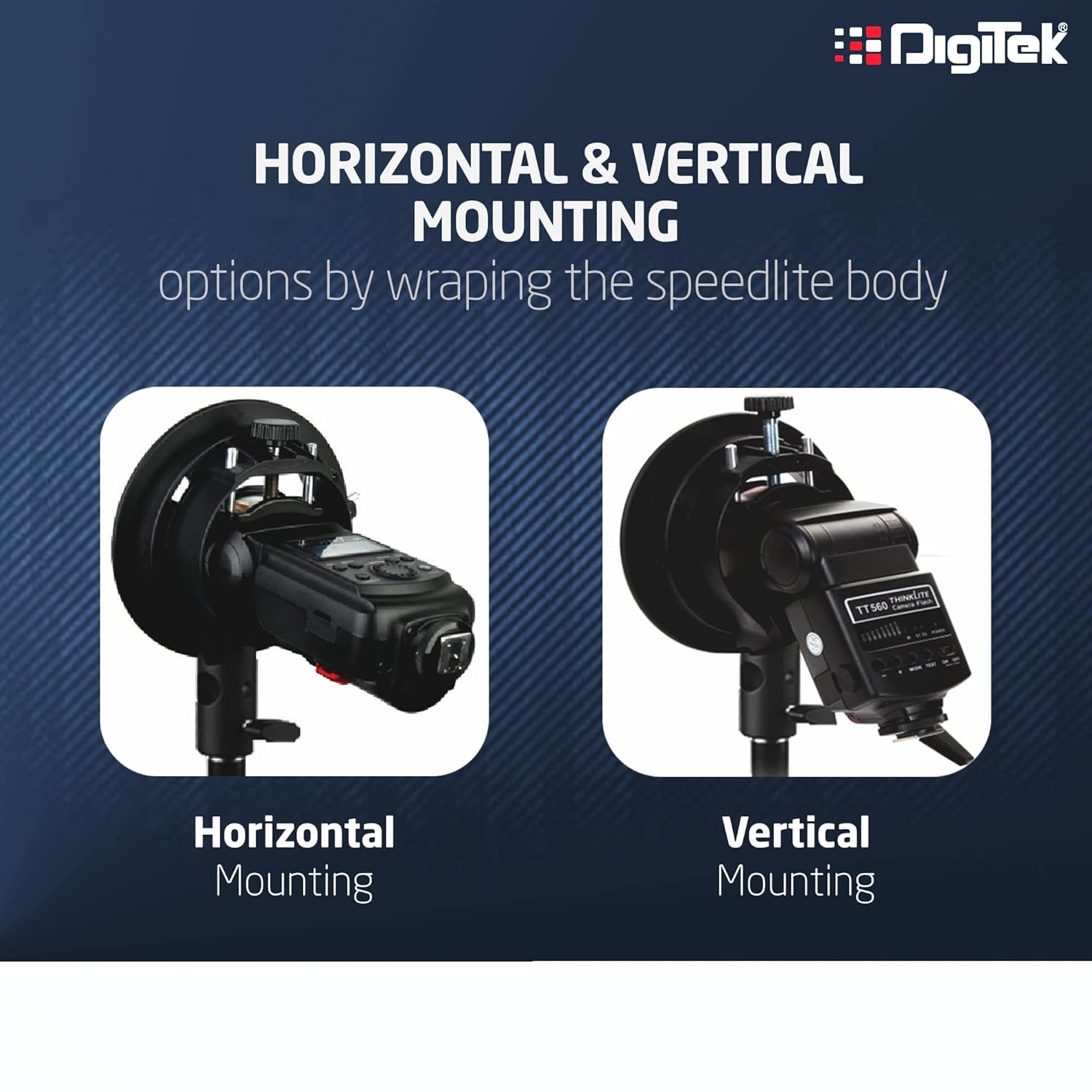 DIGITEK® (DFSB-005) Multipurpose S2 Type Speedlite Bracket for Round and Regular Head & Bowens Mount Accessories Like Softbox, Reflector, Snoot, Photo Umbrella and Barndoor Kit, Proudly Make in India