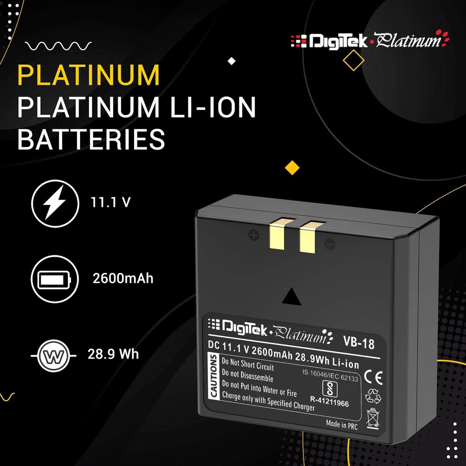 Digitek (PlatinumVB-18) Battery for Godox Flash