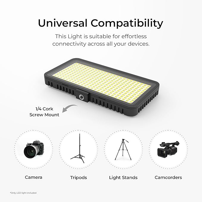Digitek (LED-D300) Ultra Slim Portable Professional LED Video Light Multi Scene Lightening & Colour Temperature & Brightness Control, For Photo & Videography (Battery Not Included)