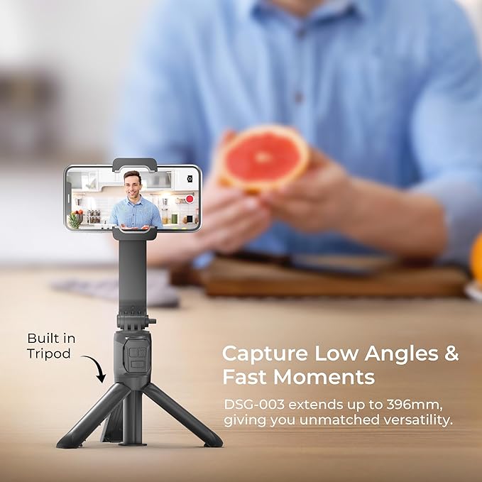 Digitek (DSG 003) Single Axis Foldable Smartphone Gimbal with Built in Extendable Telescopic Rod