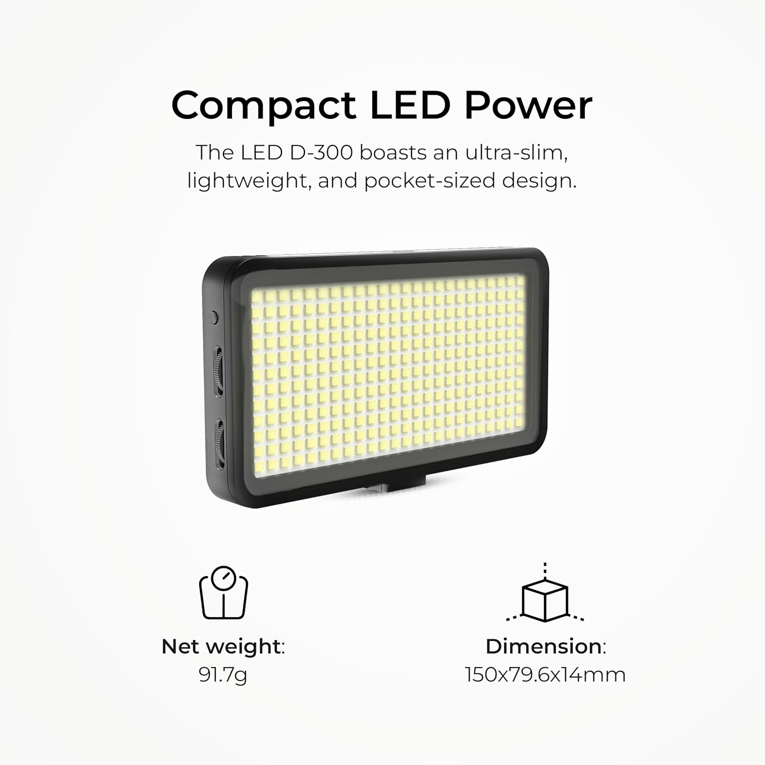 Digitek (LED-D300) Ultra Slim Portable Professional LED Video Light Multi Scene Lightening & Colour Temperature & Brightness Control, For Photo & Videography (Battery Not Included)