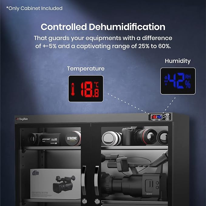 Digitek AD 260S 250 Liters Capacity Digital Display Dry Cabinet with Humidity Controller