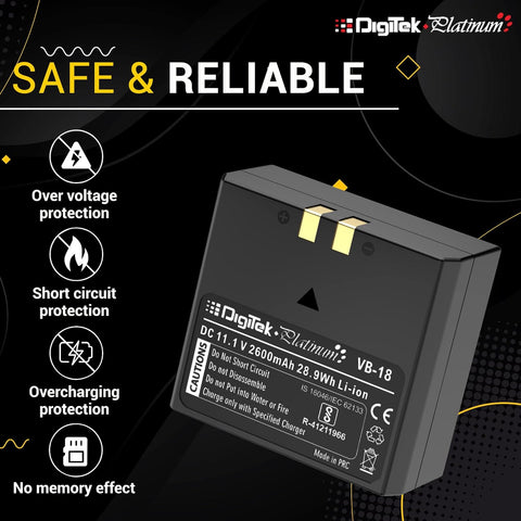 Digitek (PlatinumVB-18) Battery for Godox Flash