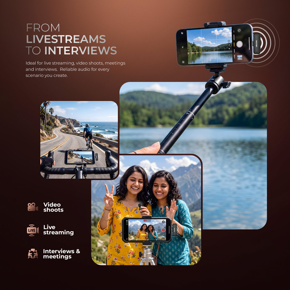 Digitek DWM-302 Wireless Microphone System for iPhone with Lightning Port, 2.4GHz Wireless Lavalier Mic, ENC Noise Reduction, Plug & Play, Up to 30m Range, 5 Hours Battery, Ideal for Vlogging, Live Streaming & Interviews