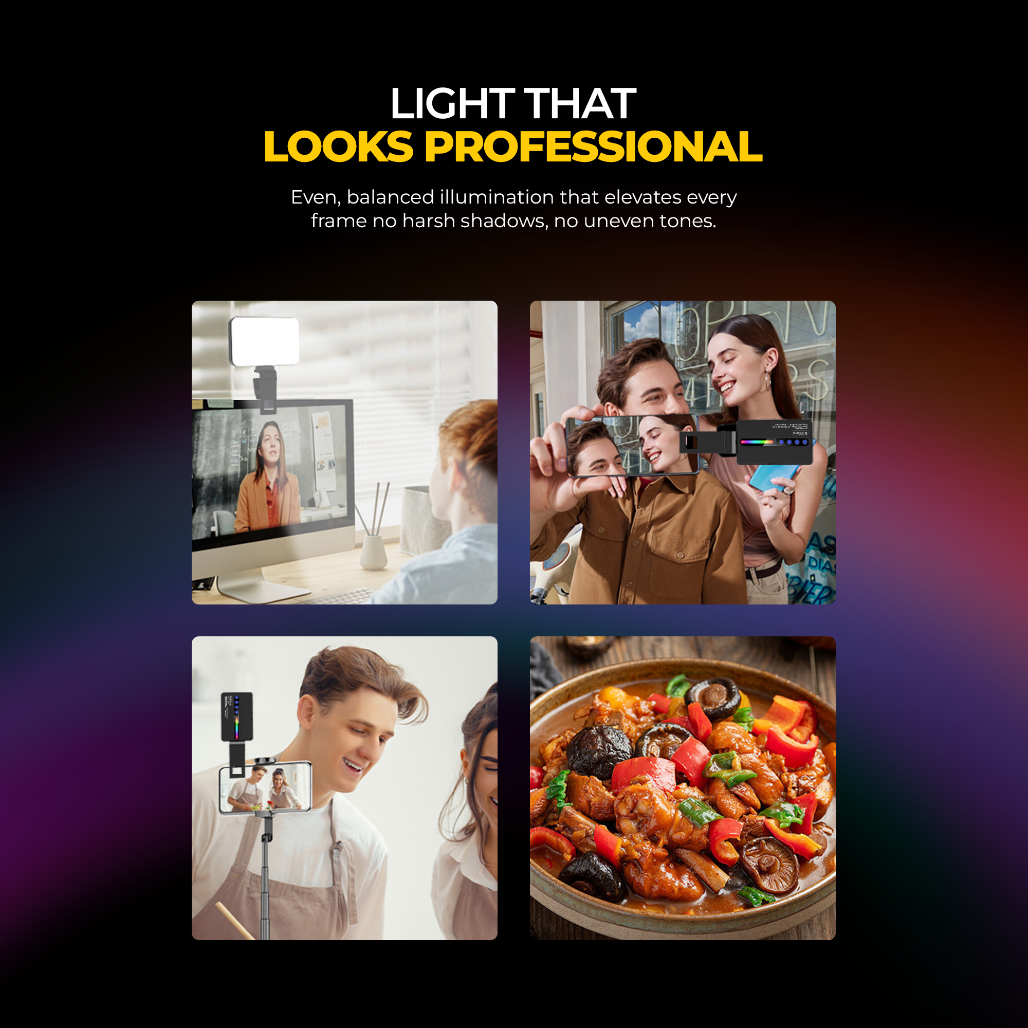 Digitek LED-D7W RGB Video Light, 7W Portable LED Pocket Light, 2700K–6500K + RGB, 16 RGB FX Modes, 138 LED Beads, 1800mAh Battery, Type-C Charging, 1/4" Screw & Cold Shoe Mount for Camera & Smartphone