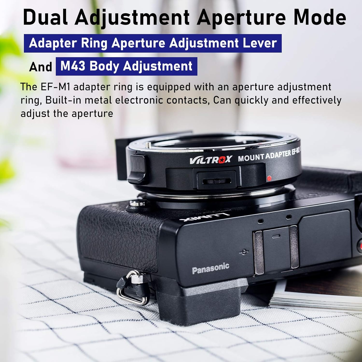 Viltrox EF-M1 Auto Focus Lens Mount Adapter AF,EXIF Adapter for Canon EF/EF-S Lens to M4/3 Olympus/Panasonic Cameras (Black)