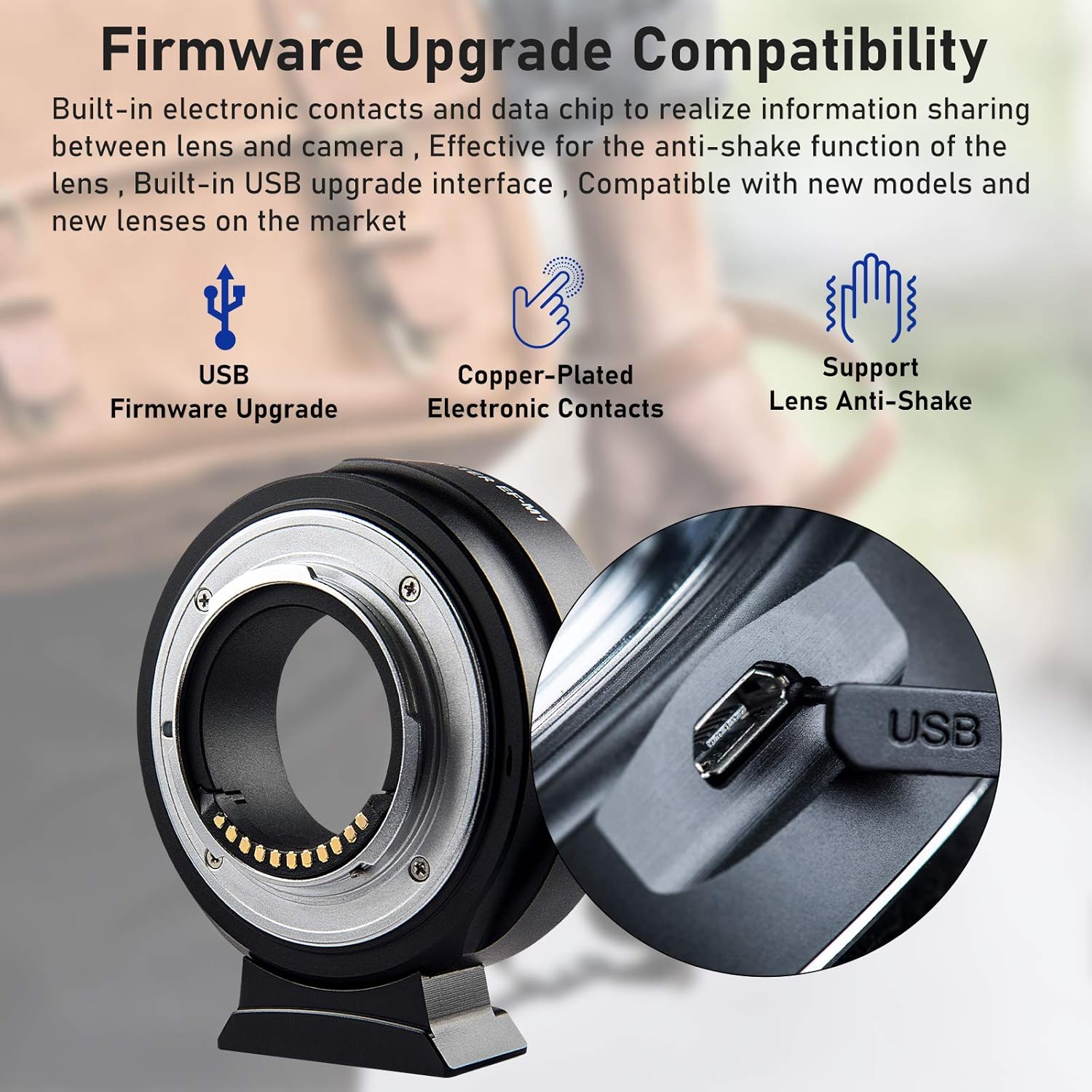 Viltrox EF-M1 Auto Focus Lens Mount Adapter AF,EXIF Adapter for Canon EF/EF-S Lens to M4/3 Olympus/Panasonic Cameras (Black)