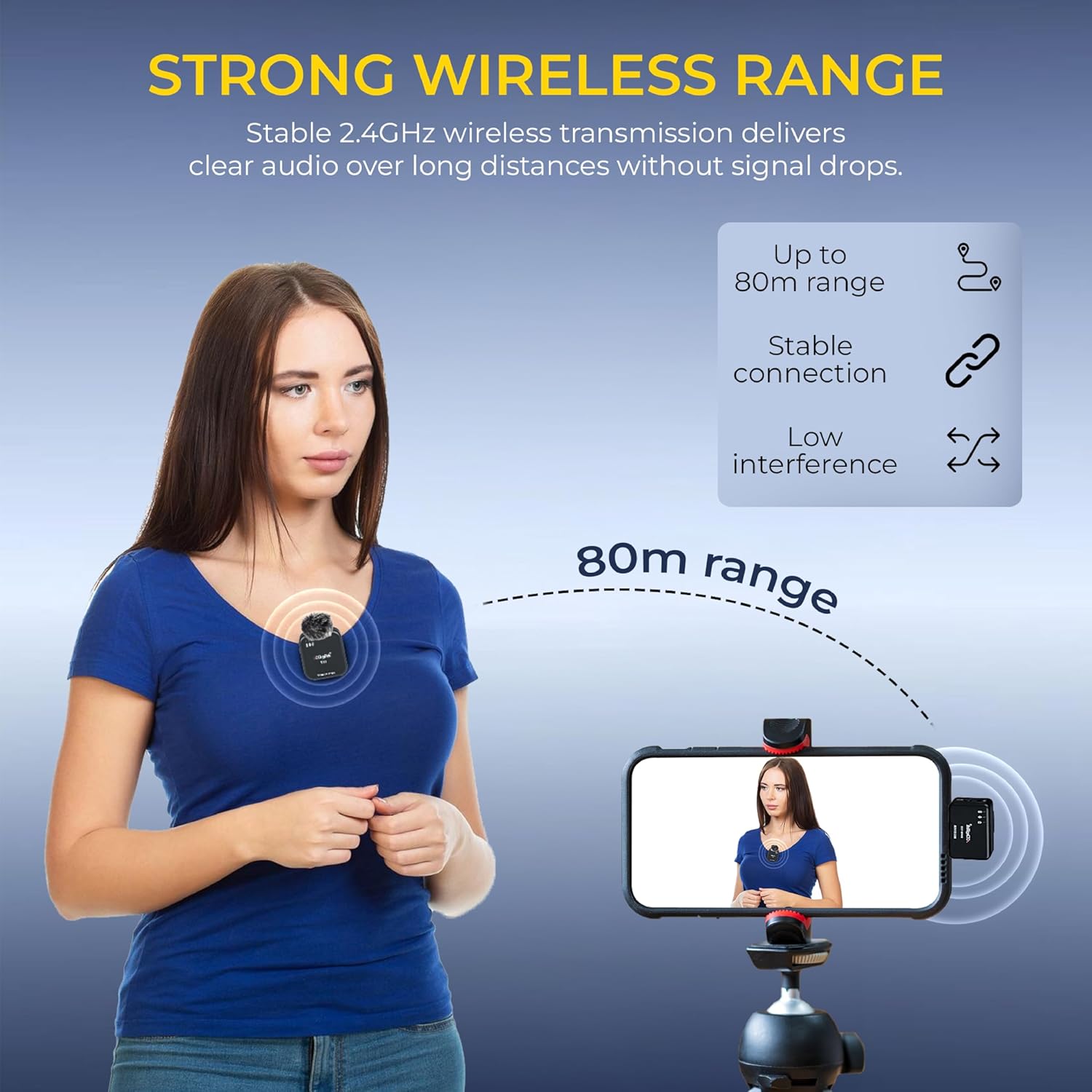 Digitek DWM 122 Wireless Microphone System with Wireless Audio Monitoring, TF Card Support, Type C & LTC Connector, 80M Range, 4.5Hr Run Time, Record with Android iOS Smartphone and DSLR for Vlogging, Interviews & Podcast