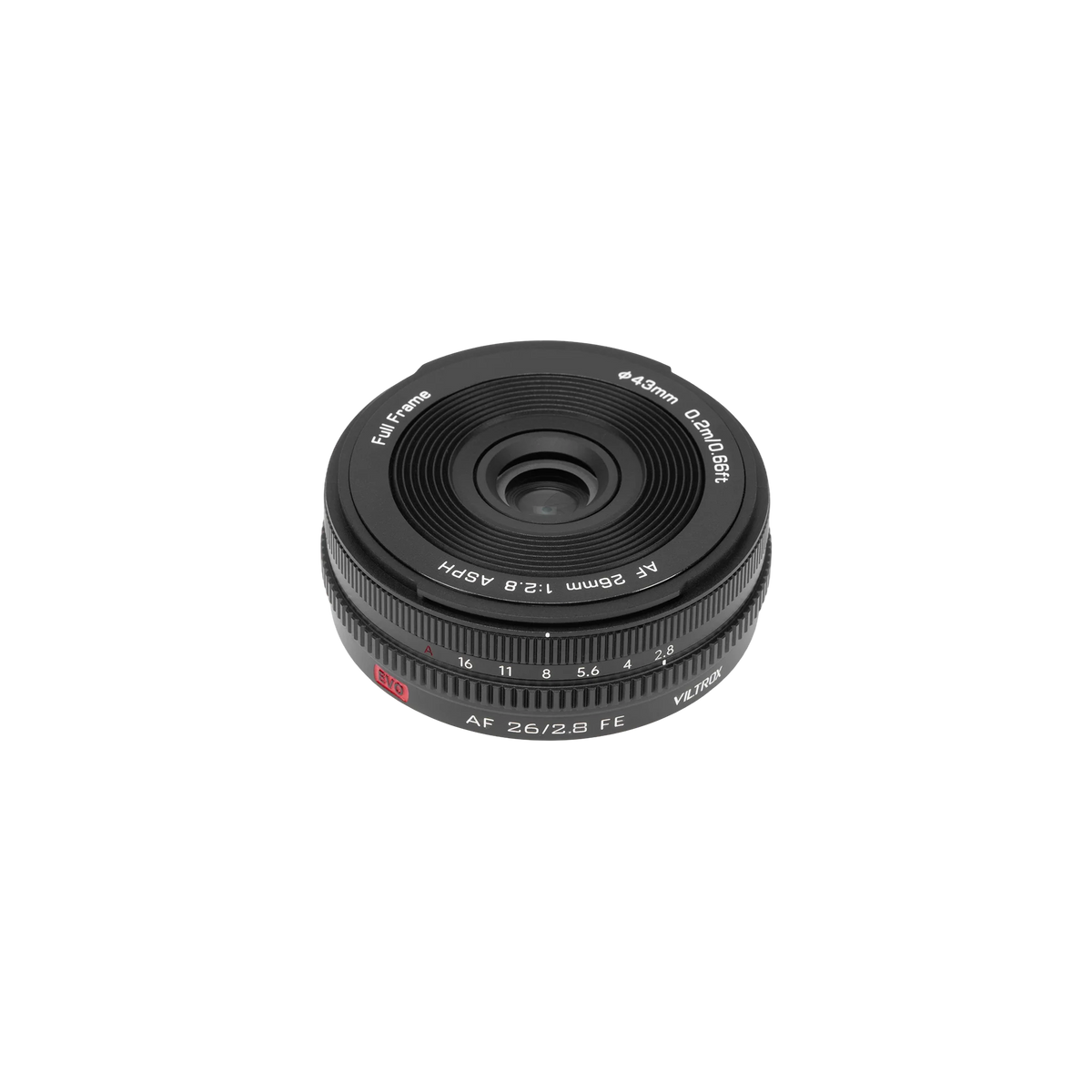 Viltrox AF 26mm F2.8 EVO Full-Frame Prime Lens for Sony E-Mount, Pancake Lens with Dual Control Rings, F2.8 Aperture, 0.2m Minimum Focus Distance, 130g All-Metal Body, USB-C Firmware Port