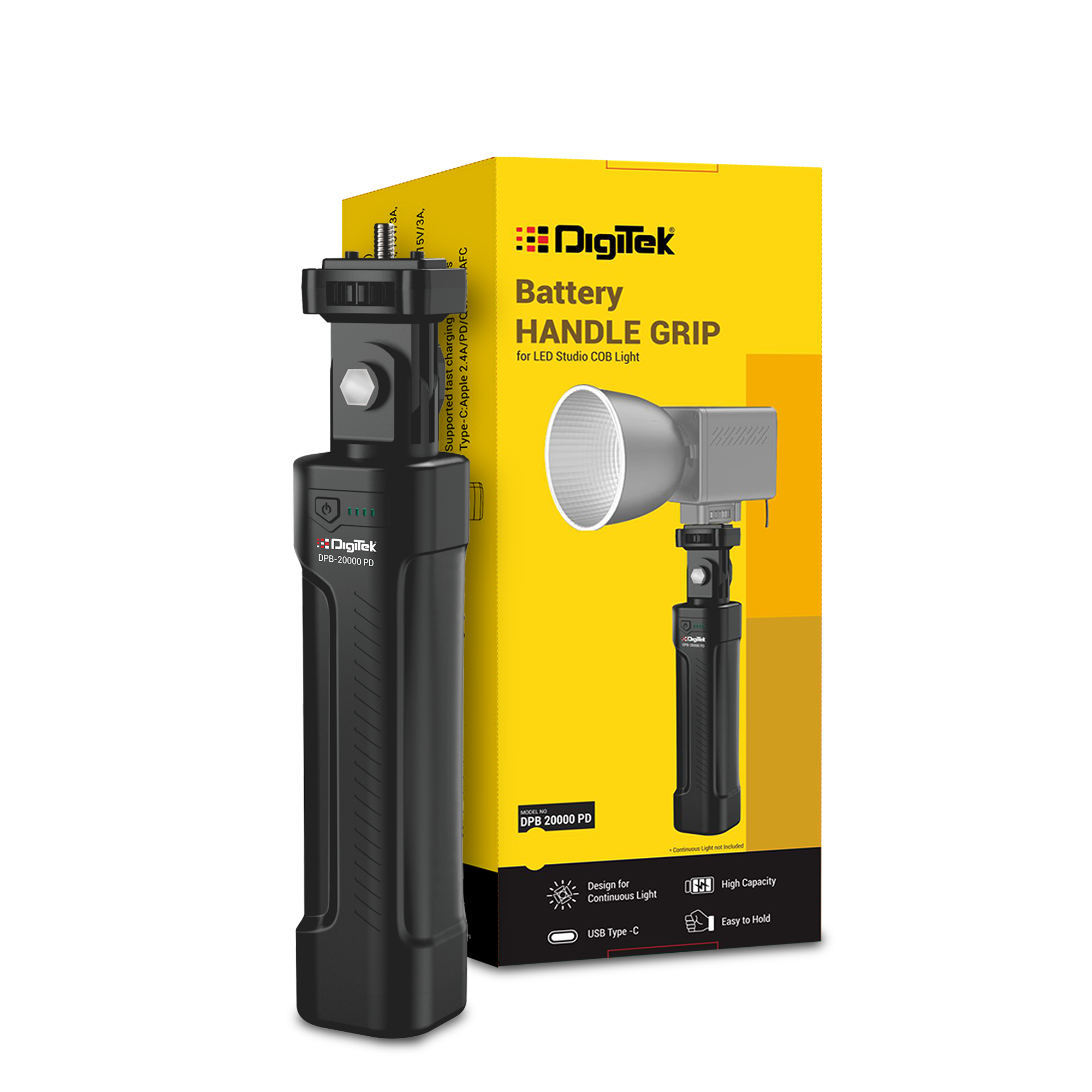 Digitek DPB-20000 PD Battery HANDLE GRIP for LED Studio COB Light