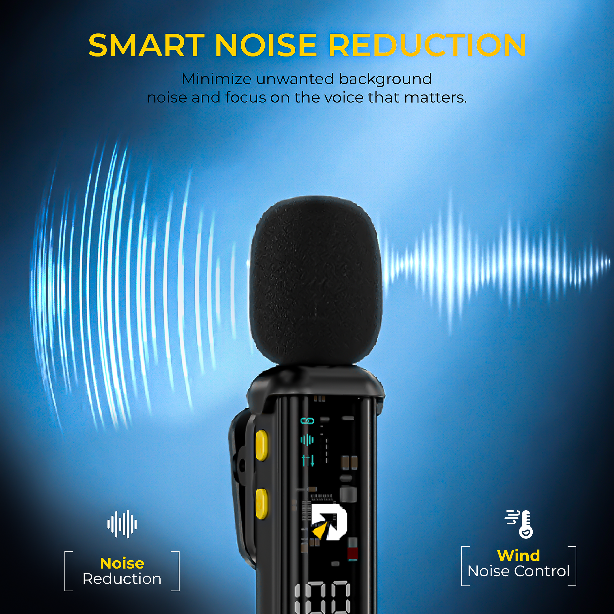 Digitek DWM-015 2-in-1 Wireless Microphone for iPhone 15 Series & USB-C Android Devices, Dual Transmitters, 2.4GHz Plug & Play Lavalier Mic, Noise Reduction, Echo Mode, 20m Range, 4H Battery Life