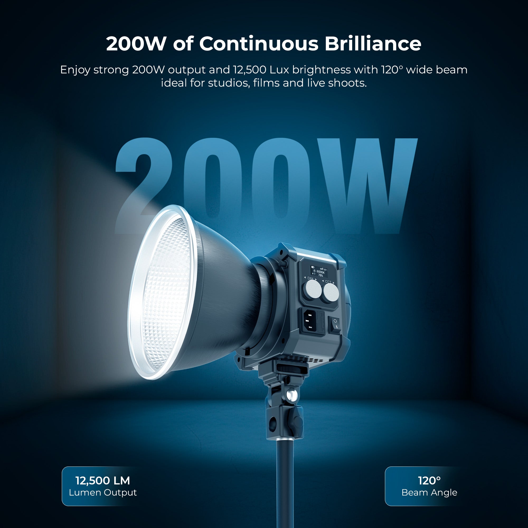 Digitek (DCL 250 WBC DC) 200W Bi-Color Continuous LED Video Light