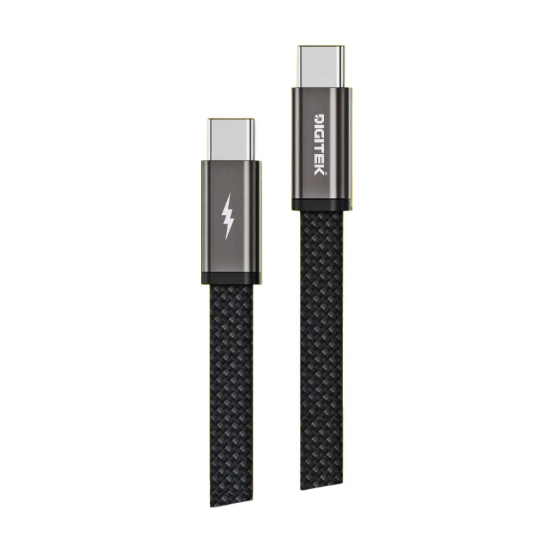 Digitek DC 1M C2C 60W NB FL Type-C to Type-C Fast Charging Cable, 60W Power Delivery, 480Mbps Data Transfer, Nylon Braided, Aluminium Connectors, 1 Meter USB-C Cable for MacBook, iPad, Samsung, OnePlus & More