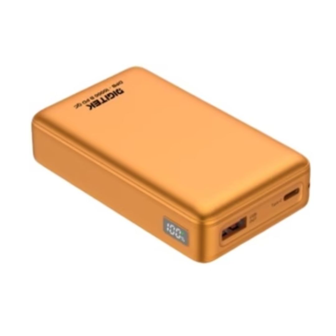 Digitek DPB-10000 B PD QC 10000mAh Power Bank with LCD Display, 20W PD & 22.5W QC Fast Charging, USB-C Input/Output, USB-A Output, Li-Polymer Battery, Portable Fast Charger for Smartphones, Tablets & More