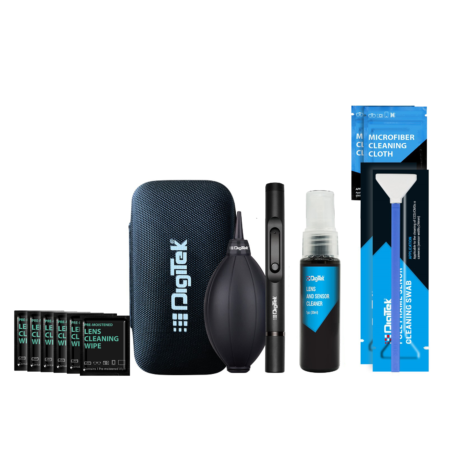Digitek (DCK-004) Professional 8-in-1 Camera Cleaning Travel Kit, Ideal for Cleaning Lenses, Cameras, Filters, Displays