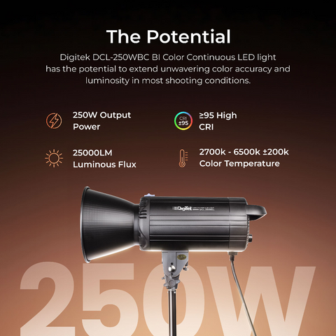 Digitek Lite (DCL-250 WBC) Combo BI Color Continuous LED  Light Suitable for All Kinds of Small Production Photography / Power Saving & Environment Protection