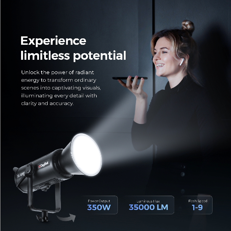 Digitek (DCL-400 WBC Combo) Continuous Light. Built with Solid Aluminium Alloy Frame. The Light has a Bi- Color 2700-6500K + 200 Output and a High CRI Rating - Digitek