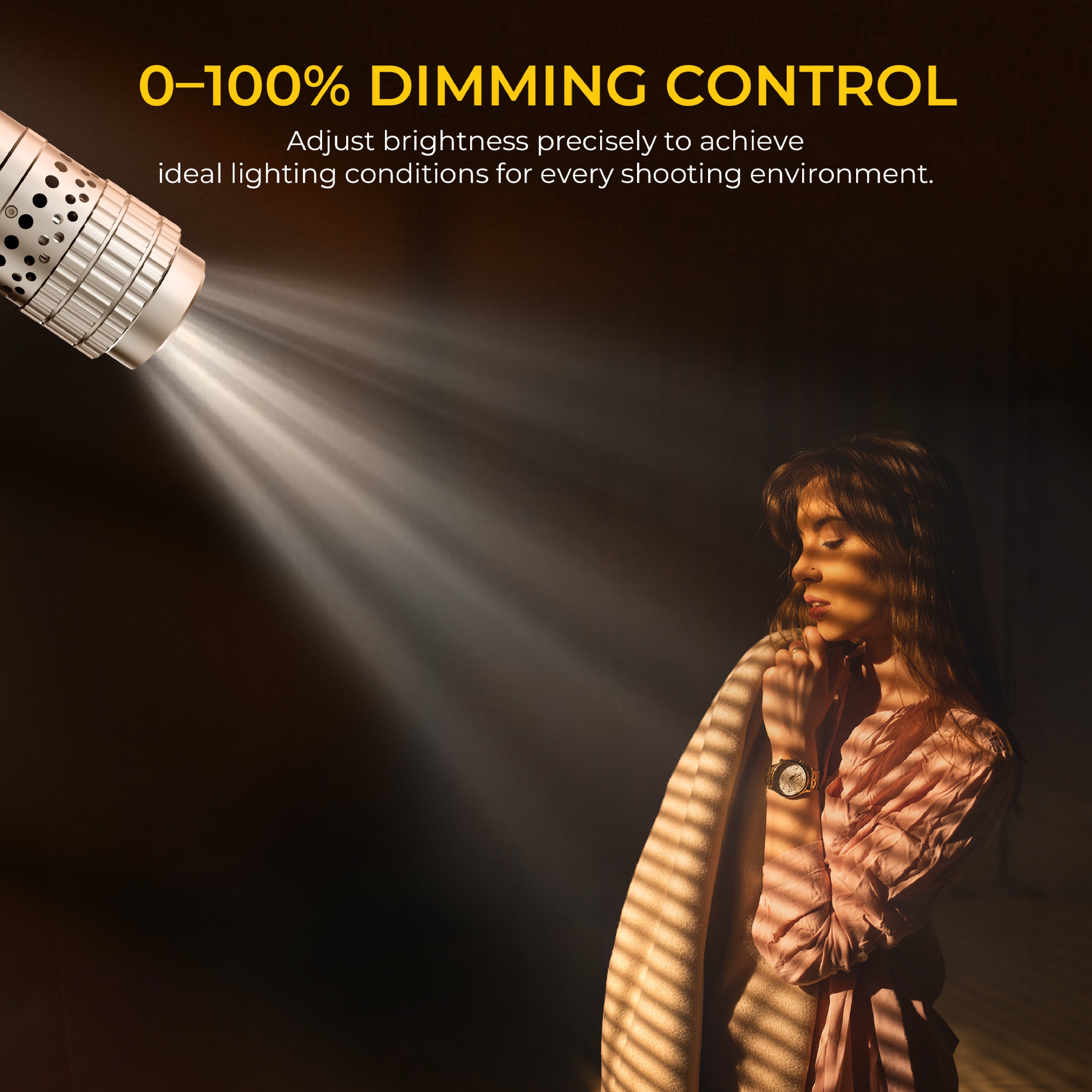 Digitek DS 35 WTP Photography Optical Snoot Light 35W, 5000mAh Rechargeable Battery, 1900K-6400K Adjustable Color Temperature, 4 Color Lights, 20 Projection Gobos, 0-100% Dimming, Type-C Fast Charging