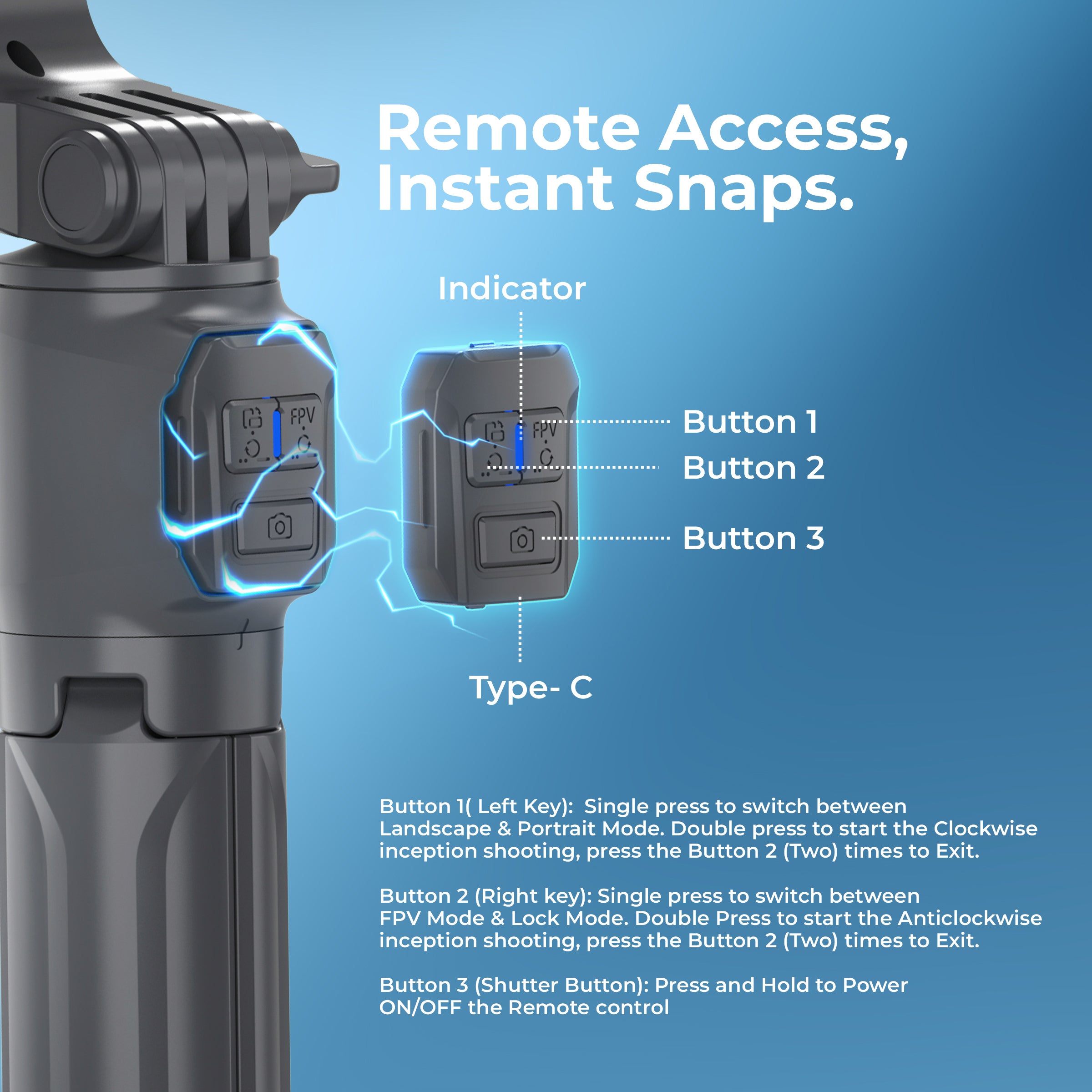 Digitek (DSG 003) Single Axis Foldable Smartphone Gimbal with Built in Extendable Telescopic Rod