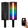 Digitek (DSL 27W RGB) 27W LED Stick Light Wand with Barndoor & Built-in Battery, 2500K-9900K + RGB, 5480 Lux, 24 FX Modes, CRI 95+, OLED Display, 0-360° HSI, Type-C Charging, For Photo & Videography
