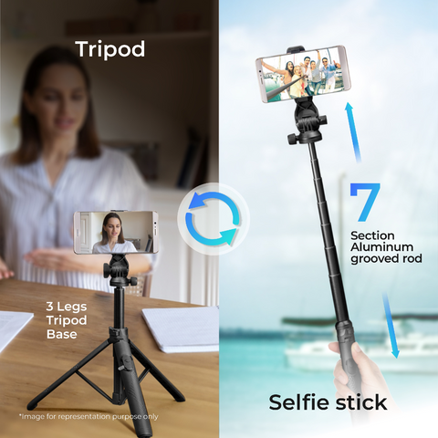 Digitek (DTR-525 SS) Portable Tripod Selfie Stick with Wireless Remote & amp; 3 Legs Tripod Base Click to open expanded view Digitek DTR-525 SS Portable Tripod Selfie Stick with Wireless Remmote & 3 Legs Tripod Base